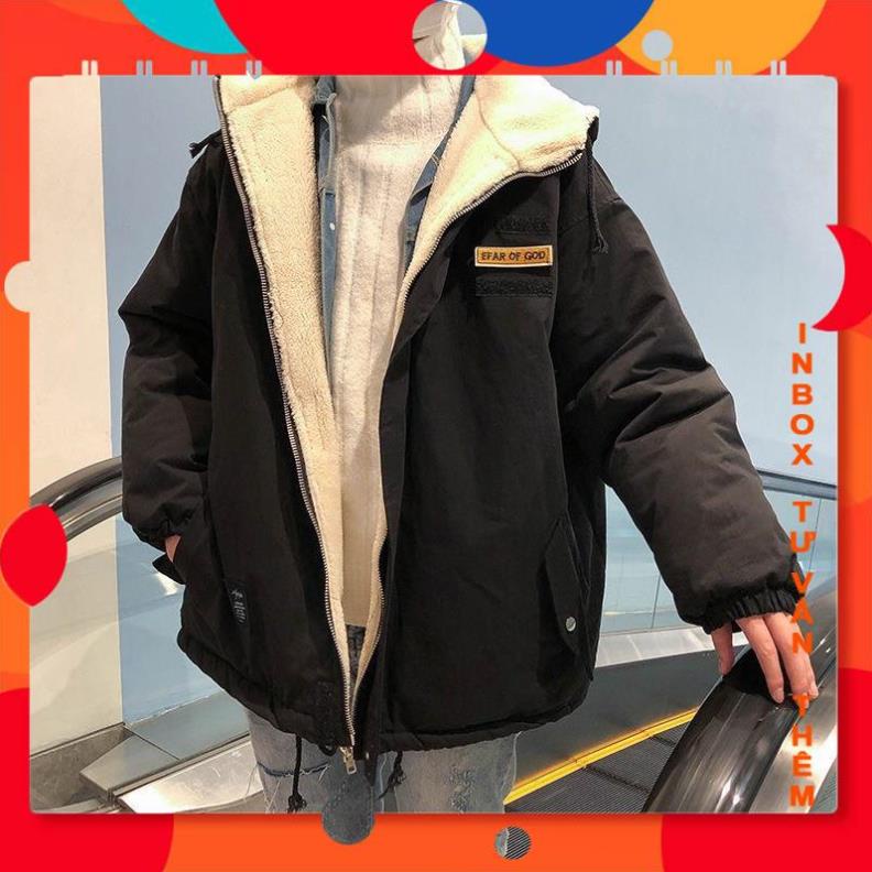 Áo khoác unisex lót lông cừu ⚡ 𝐇𝐚̀𝐧𝐠 𝐂𝐚𝐨 𝐂𝐚̂́𝐩 ⚡ Nam nữ đều mặc, áo dày dặn siêu ấm chất siêu đẹp shopledap