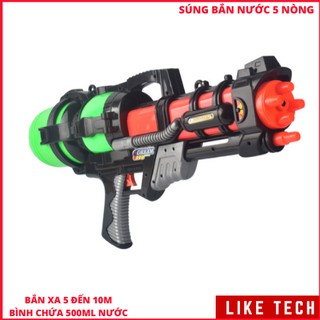 Đồ Chơi Bắn Nước 5 Nòng Cao Cấp Bắn Xa 10M Chứa Nước 500ML