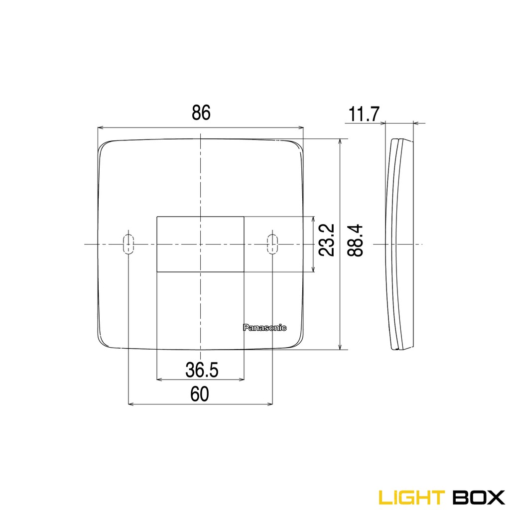 Mặt vuông dùng cho 1,2,3 thiết bị Panasonic Minerva màu trắng