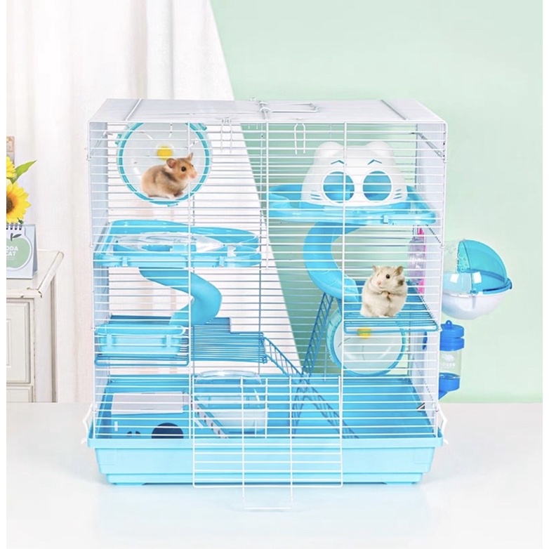 Lồng mèo biệt thự 4 tầng cho hamster. Lồng sắt siêu to nuôi hamster