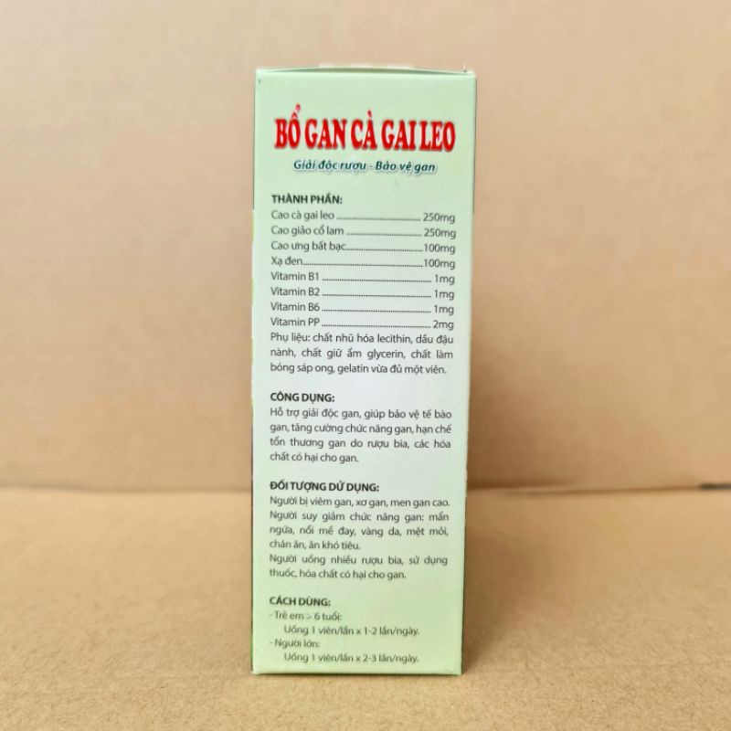 Bổ gan cà gai leo giúp mát gan, lợi mật, tăng cường chức năng gan hộp 60 viên