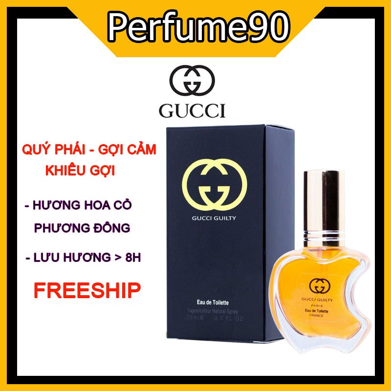💘FREESHIP💘 Nước hoa nữ Guci Guilty chai mini 20ml dạng xịt mẫu táo- Mùi guc_ci- Perfume90
