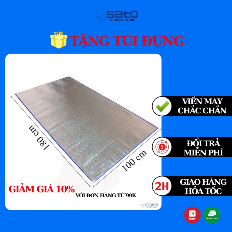 Chiếu ngủ văn phòng buổi trưa, Tấm thảm trải lót bạc gấp gọn cách nhiệt đơn đôi loại lớn 1 2 người nghỉ tr