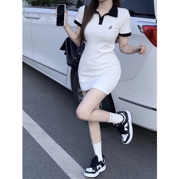 Váy PoLo body phối viền Thêu chữ .(ap).NTN. | BigBuy360 - bigbuy360.vn