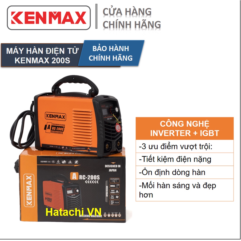 Máy hàn | Kenmax ARC 200S | Tặng full bộ kiện + thương hiệu Nhật Bản