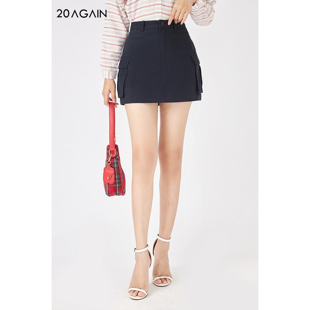 [Mã WABR20AG15 giảm 10% đơn 99K] Chân váy chữ A, juyp ngắn 2 lớp có túi ốp 20AGAIN JAW0747 | BigBuy360 - bigbuy360.vn
