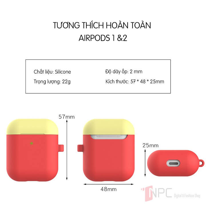 Ốp AirPods Silicone Colorful Candy Bảo Vệ Chống Va Đập Trầy Sước Dành Cho Tai Nghe Apple AirPods 1 | 2