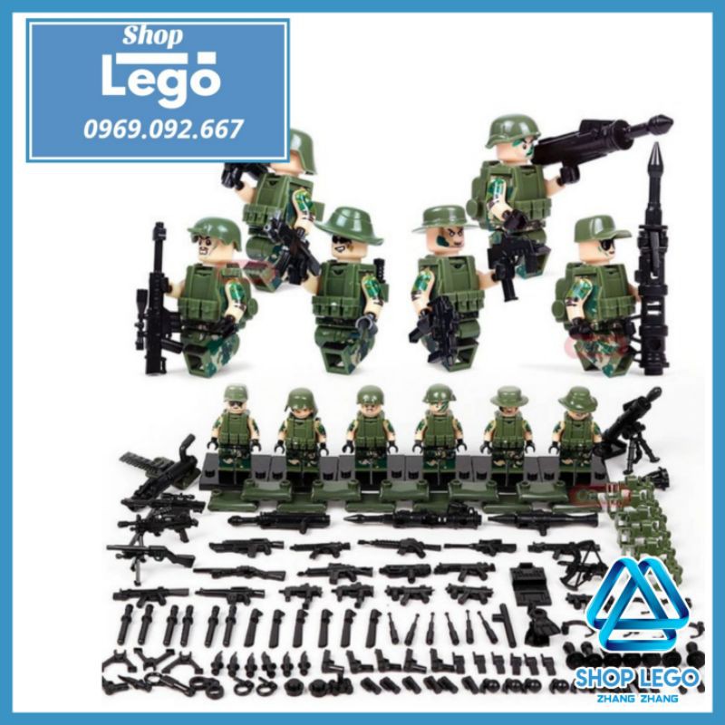 Xếp hình đặc nhiệm Biệt kích rừng Swat Alpha Spetsnaz Nga Mỹ Full vũ khí phụ kiện Lego Minifigures Tbstoys Tbs75-80