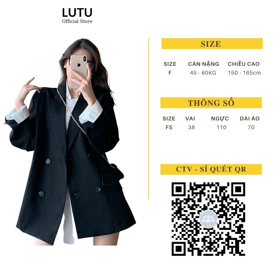 Áo blazer 2 lớp dài tay nhiều màu phong cách Hàn quốc Áo vest nữ khoác ngoài | WebRaoVat - webraovat.net.vn