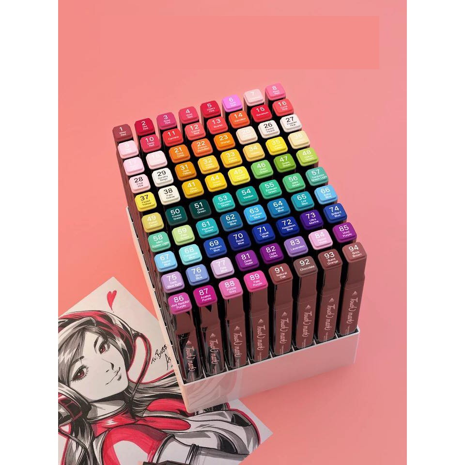 Bút marker touch mark 30/40/60/80 MÀU CÓ TÚI VẢI + KHAY NHỰA ĐỰNG BÚT