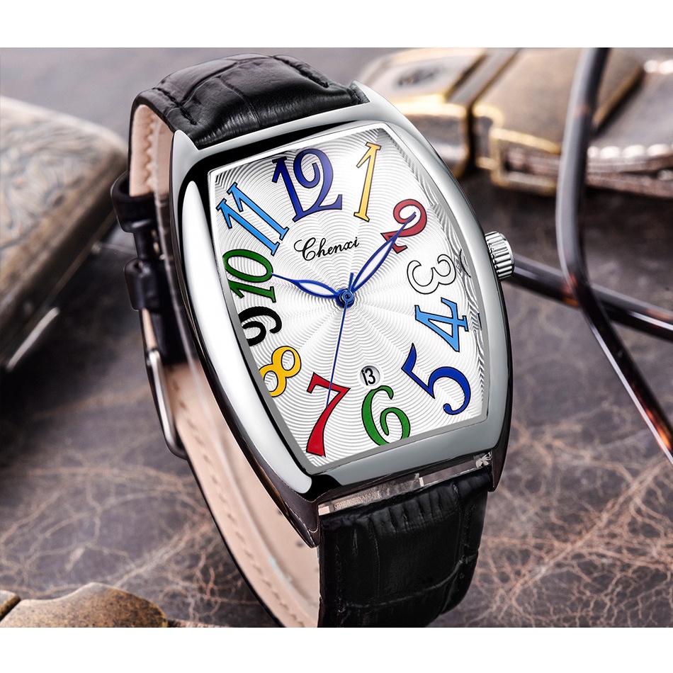 Đồng Hồ Nam Dây Da Sang Trọng Chexi 8217