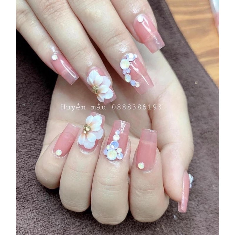 Hoa Bột nail “sét 10 bông cúc Omber”