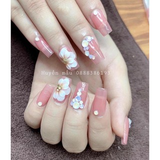 Hoa Bột nail” sét 10 bông cúc đính đá”