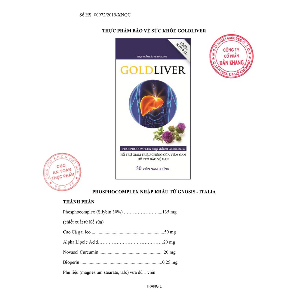 Viên uống Hạ Men Gan, Giải Độc Gan, Chống Viêm Gan, Xơ Gan GoldLiver (hộp 30 viên) - CAM KẾT HẠ MEN GAN CHỈ SAU 4 TUẦN | BigBuy360 - bigbuy360.vn