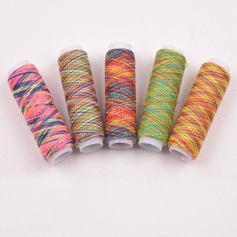Set 5 Cuộn Chỉ Polyester Nhiều Màu Sắc Đa Năng Tiện Dụng Cho Máy May