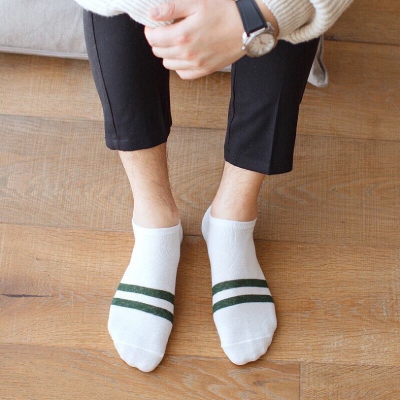 [TonaShoe] Vớ Cổ Ngắn Sọc Ngang Chân