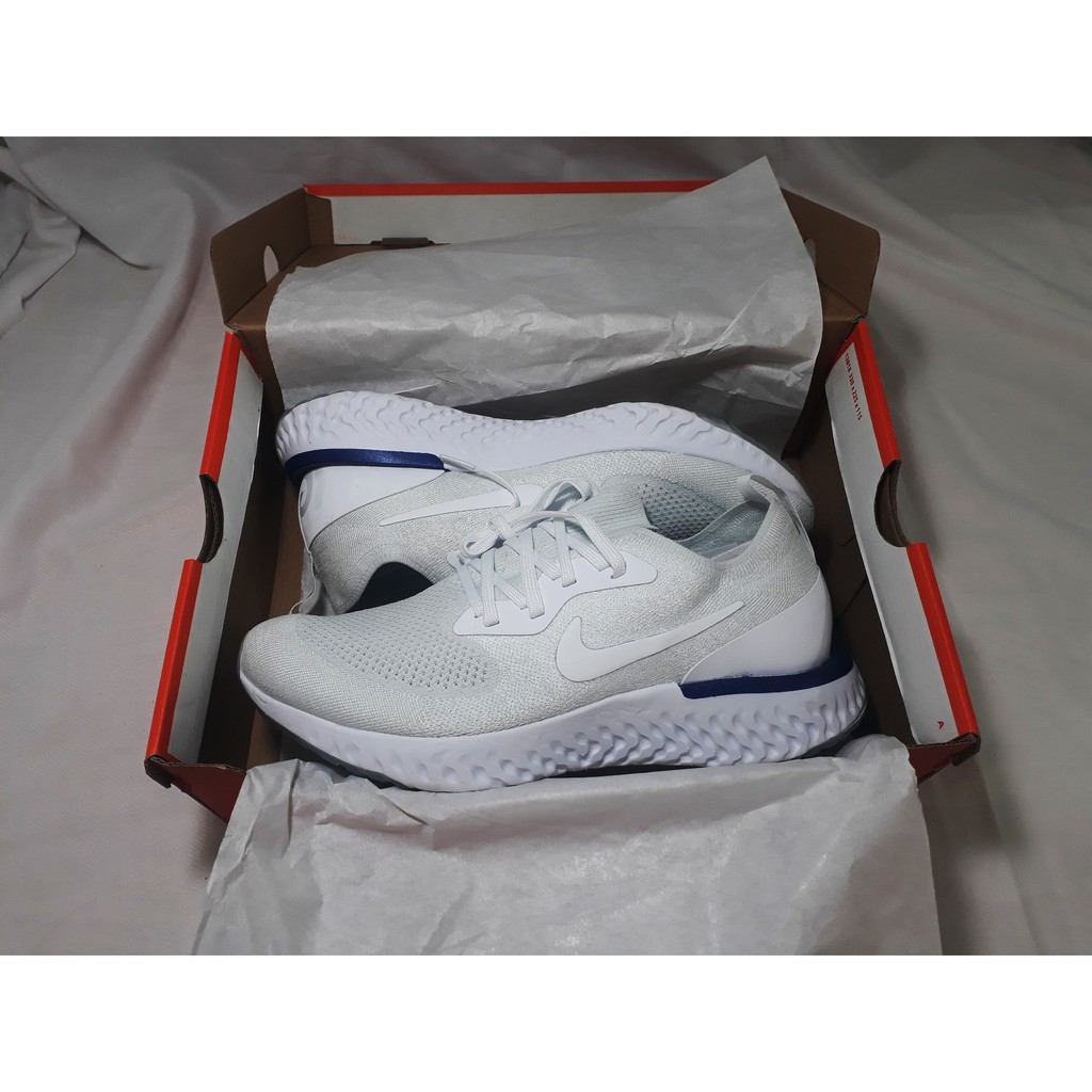 [video+ảnh thực] Giày Sneaker Epic React Flyknit White Blue | BigBuy360 - bigbuy360.vn