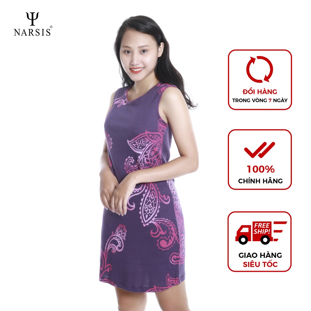 Váy nữ Narsis New1279 sát nách màu tím