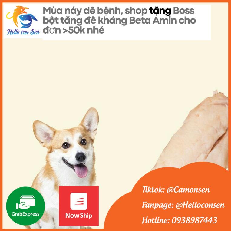 Ức gà cho mèo Bánh thưởng cho chó mèo 100g Pet Snack chó mèo Ức Gà Hấp Đóng Gói 40g