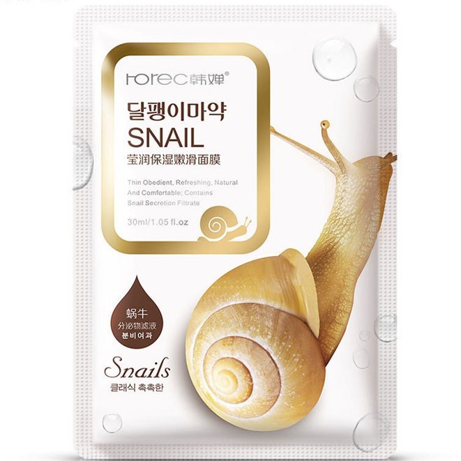 Lẻ 1 miếng mặt Nạ Ốc Sên -Da Sáng Đẹp,Khoẻ Mạnh Snail Rorec