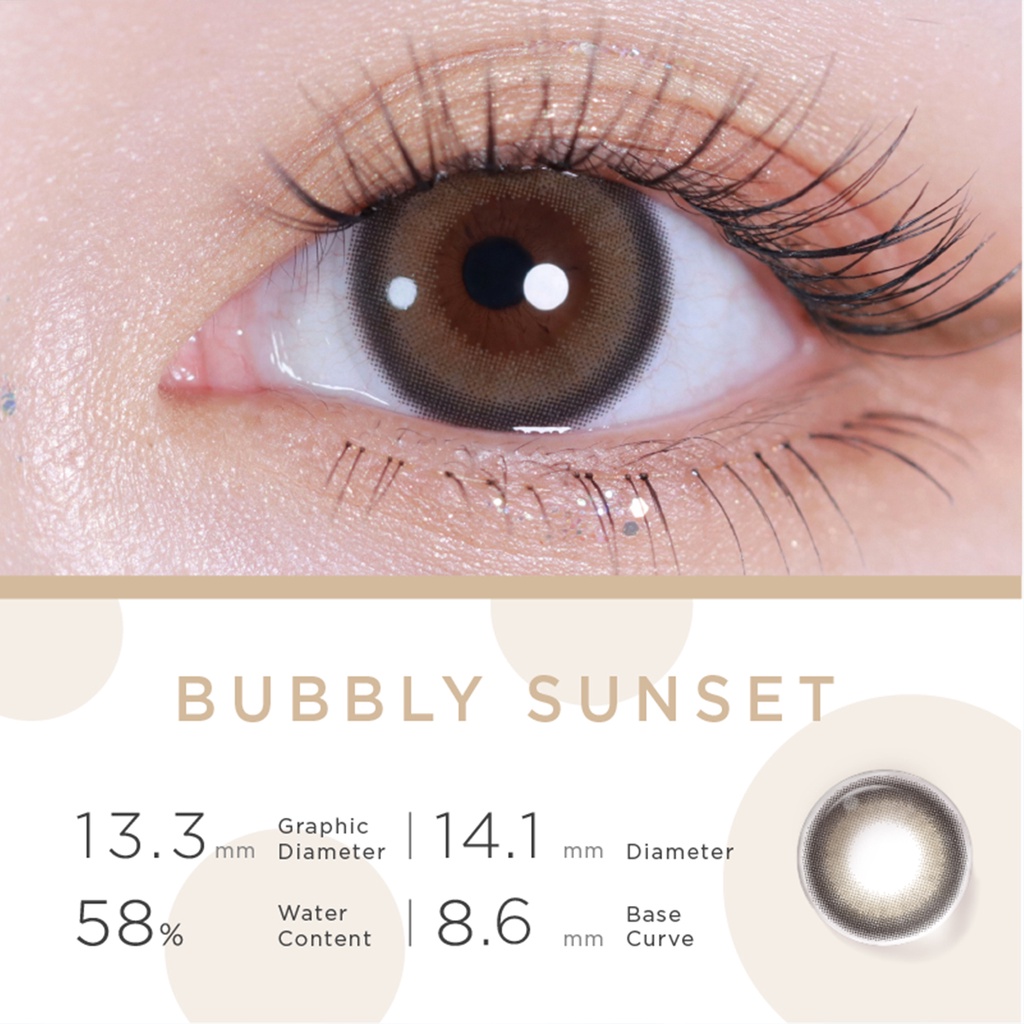 Set 10 kính áp tròng Moody Daily Bubbly Sunset 14.1mm thuộc bộ sưu tập Teenage Daydream