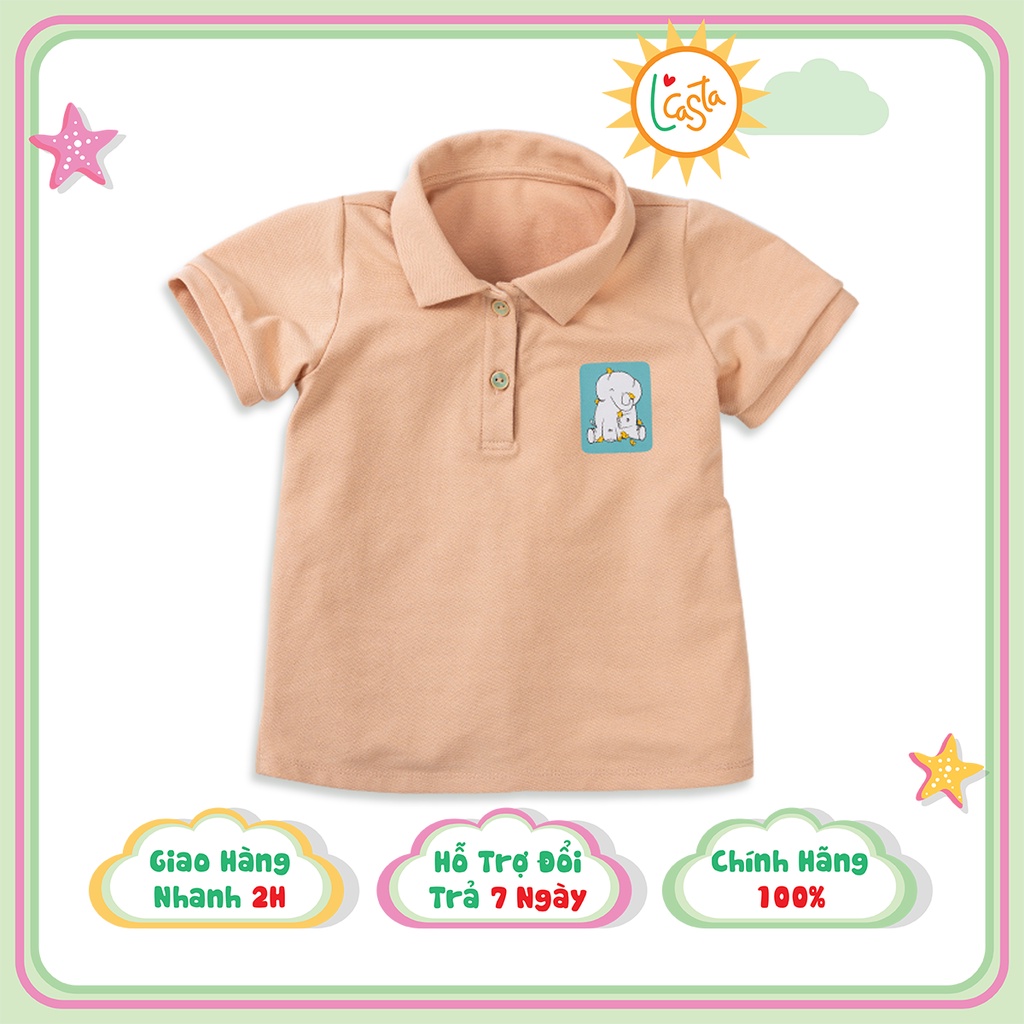 [Mã BMBAU50 giảm 7% đơn 99K] Áo phông polo bé trai chất liệu cotton in hình dễ thương từ 1 đến 6 tuổi L'Casta