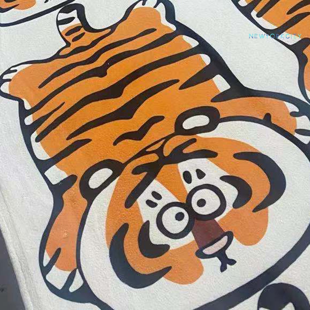 Thảm lót cửa chùi chân Lông Nhung Mềm Mại Hình Chú Hổ Dễ Thương Dùng Hàng Ngày