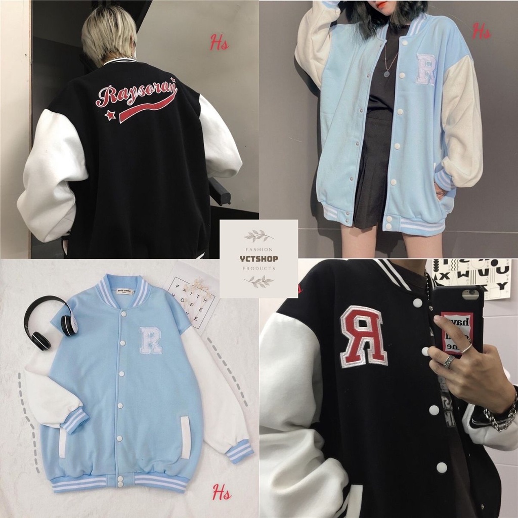 Áo khoác bomber cúc bấm form rộng chất dày dặn YCTSHOP 000604
