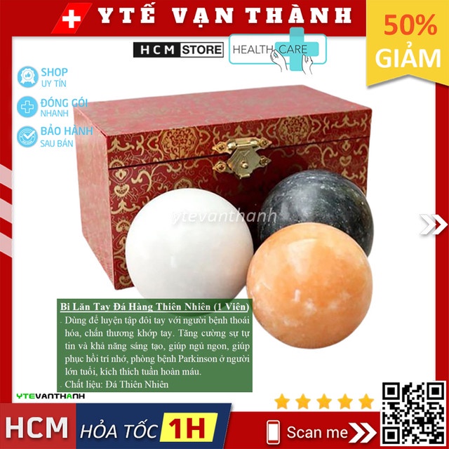 ✅ Bi Lăn Tay Đá Hàng Cao Cấp Đá Thiên Nhiên (1 Viên) | Bi Đá Dùng Tập Cơ Tay Vật Lý Trị Liệu -VT0228