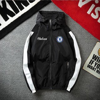 Áo khoác gió thể thao CLB Chelsea nam nữ 2 lớp chống nắng nước form rộng ( có 4 màu)
