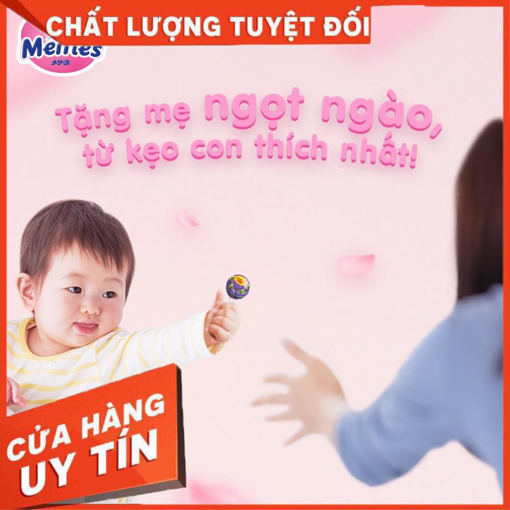 Bỉm Dán Meries cộng miếng Nội Địa Nhật S82+6 miếng (dành Cho Trẻ 4-8 kg)