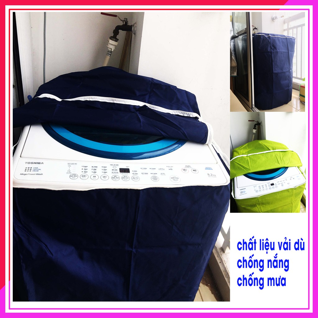 Bạt phủ , áo trùm,vỏ bọc máy giặt CỬA TRÊN VÀ CỬA DƯỚI , chất liệu vải dù chống thấm nặng 0.4 kg,có dây kéo, bền rẻ đẹp