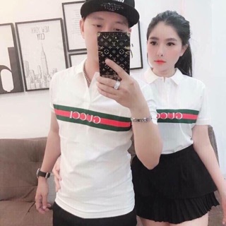 Áo thun cặp nam nữ cổ trụ cao cấp 424