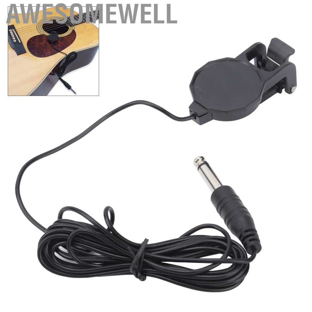 Awesomewell Guitar Replacement guitar parts Clip‑On Pickup Microphone Piezo Violin Acoustic Ukulele Musical Instrument