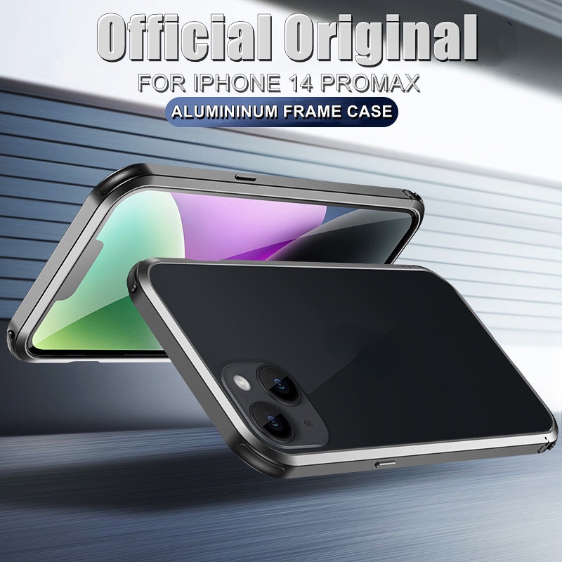 Ốp Điện Thoại Dạng Giáp Nhám Viền Nhôm Sang Trọng Chống Sốc Chống Rơi Cho iPhone 14 Plus 14 14 Pro Max 14 Pro