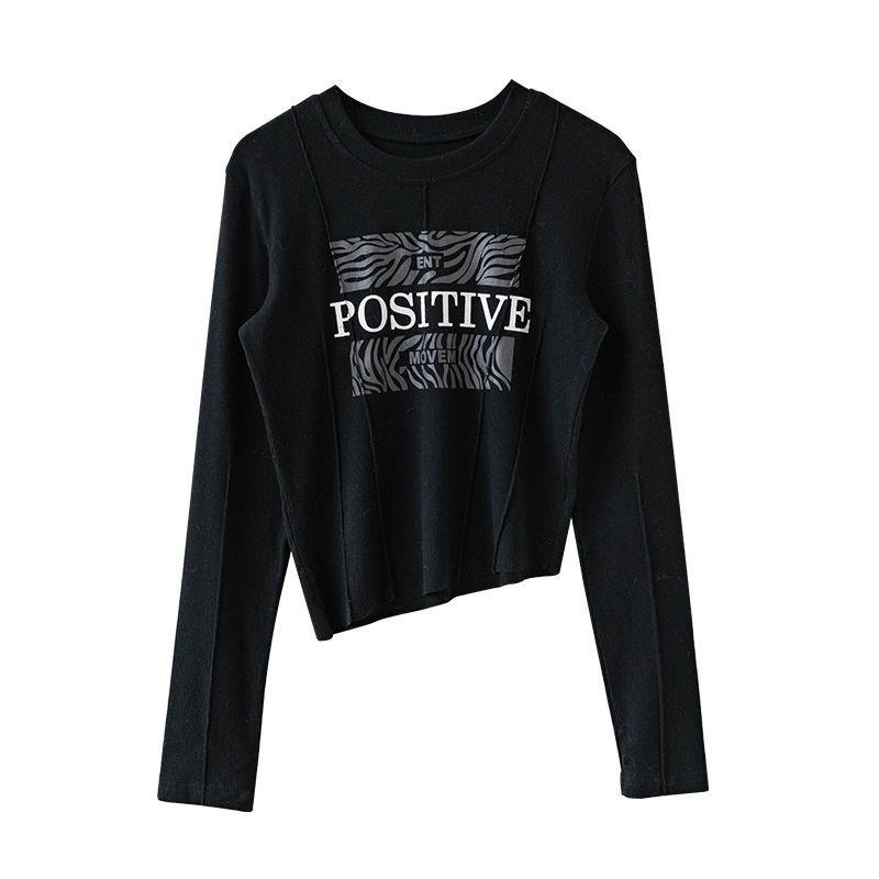 Áo Thun Tay Dài Bằng Cotton Nguyên Chất Thiết Kế Độc Đáo Dành Cho Nữ