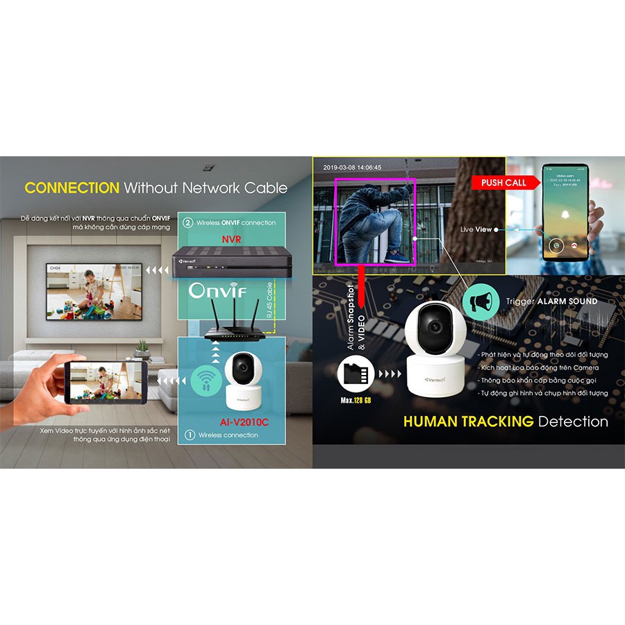 [Chính hãng] Camera Wifi CỰC NÉT 4.0MP Pan/Robot VANTECH AI-V2010C, Đàm thoại 2 chiều cực rõ, Xoay 355 độ | BigBuy360 - bigbuy360.vn