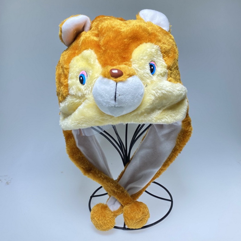 Mũ Beanie Nhồi Bông Giữ Ấm Mùa Đông Hình Động Vật Dễ Thương Cho Bé