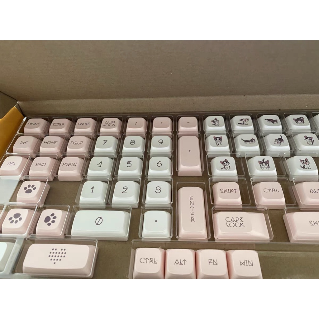 141 phím mèo keycap XDA Profile PBT Dye Sub bàn phím cơ keycap