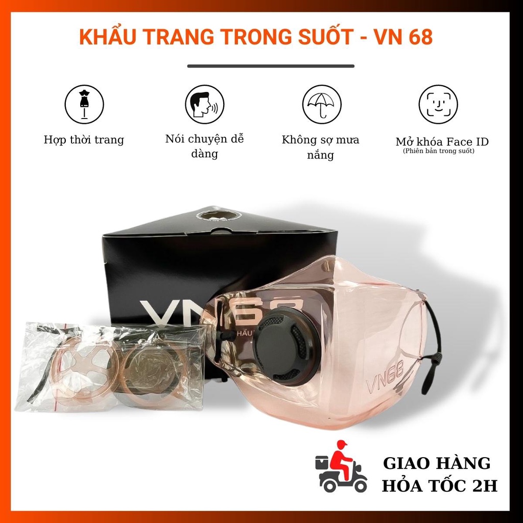 [HÀNG LOẠI I] Khẩu trang trong suốt VN68, VN99 , khẩu trang nhựa trong suốt VN68