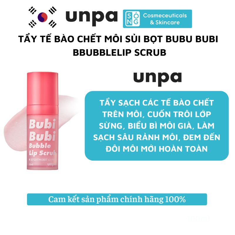 [AUTH] Tẩy Da Chết Cho Môi Dạng Sủi Bọt Bubi Bubi Bubble Lip Scrub 10ml