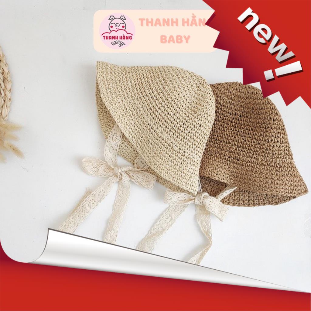 Mũ Cói Trẻ Em Hàn Quốc, Mũ Cói Đi Biển Cho Bé Thanh Hằng Baby 6 Tháng Đến 2 Tuổi