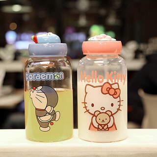 Bình nước uống thủy tinh Hello Kitty