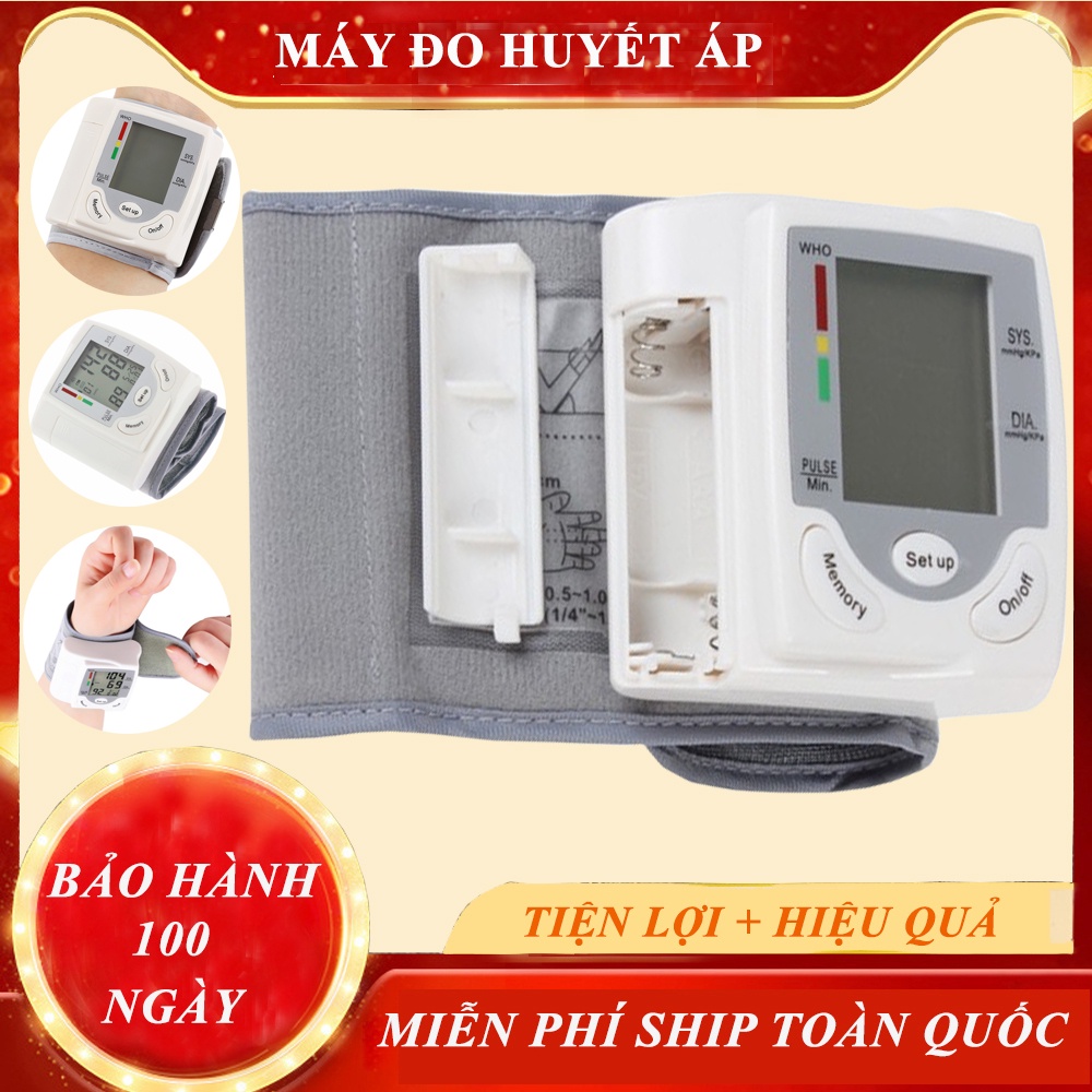 (GIÁ CỰC SỐC) Máy đo huyết áp kỹ thuật số tự động đeo cổ tay tiện lợi, Máy đo huyết áp tự động, nhanh chóng, chính xác!