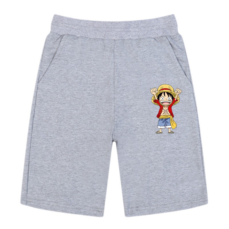 ONE PIECE Quần ngắn thể thao Short Cotton Lưng Thun In Họa Tiết Hoạt Hình Cho Bé Trai