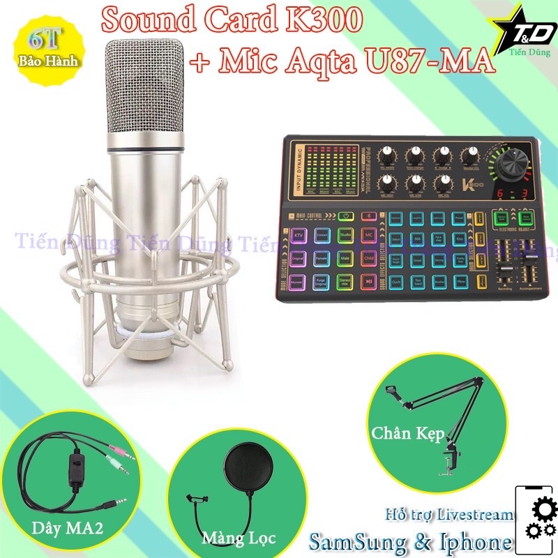 Chọn bộ Thu Âm livestream MIC U87-MA Mới nhất + Card K300 auto tun bh 6 tháng