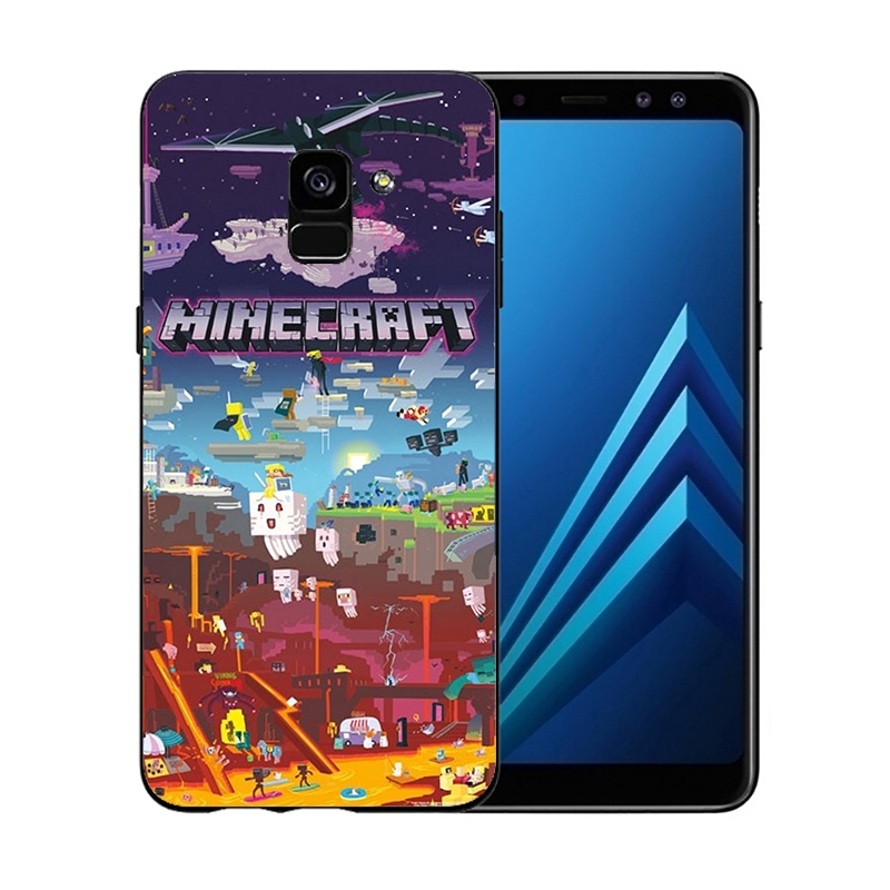 Ốp Điện Thoại Hình game Minecraft Cho Samsung Galaxy J6 A6 Plus A5 A7 A8 A9 2018 Note 8 9 10