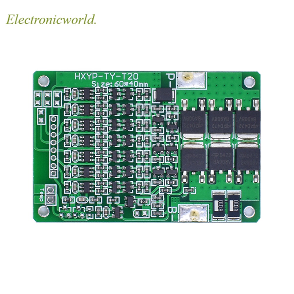 Bảng mạch cân bằng bảo vệ pin Lithium 18650 Bms 7s 24v 15a an toàn chuyên dụng