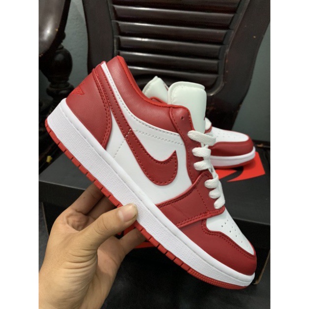 Giày Jordan Cổ Thấp Nam Nữ trắng đỏ đẹp mắt. Giày thể thao Hàng Đẹp Full Box Tặng Kèm Phụ Kiện MÃ HANA-34