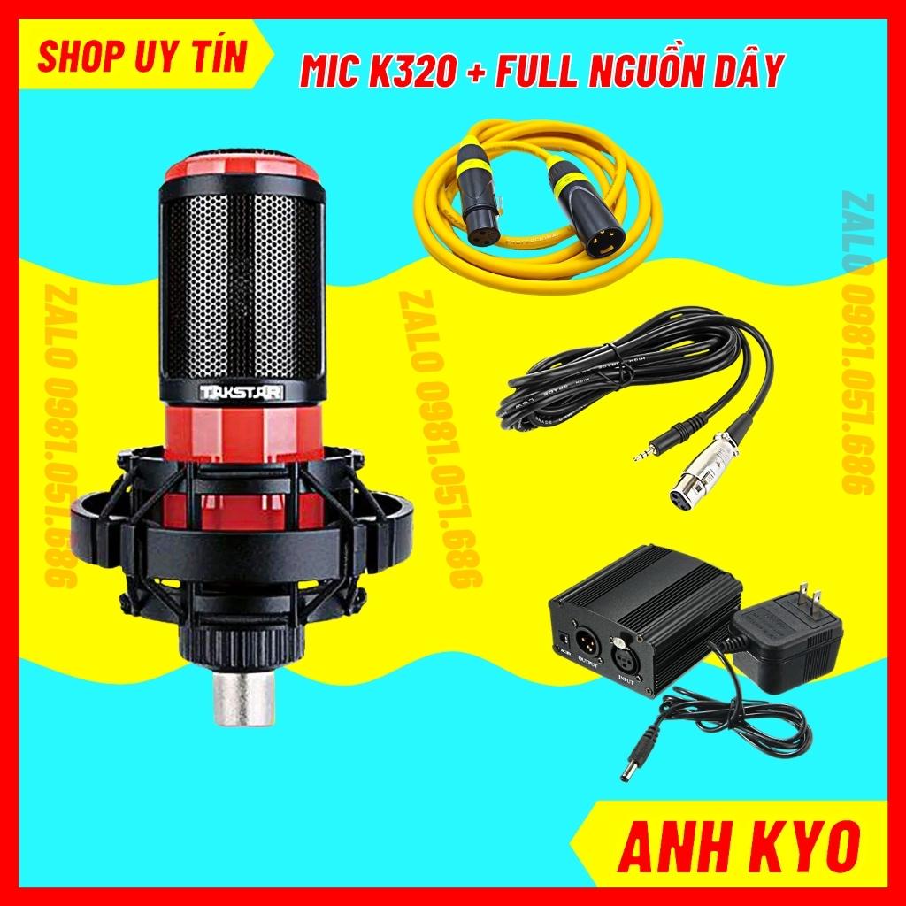 Bộ Mic Thu Âm PC K320 Kết Hợp Sound Card H9 Bluetooth Chất Âm Cực Ấm, Mic 48V Hút Mạnh Đầy Đủ Hiệu Ứng Khán Giả
